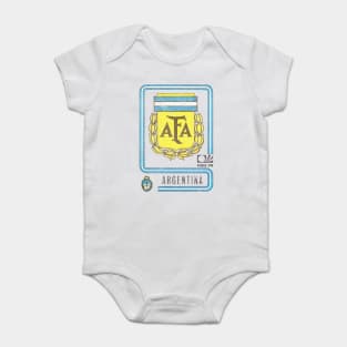 Argentina / 70s Vintage Faded-Style Soccer Design Baby Bodysuit